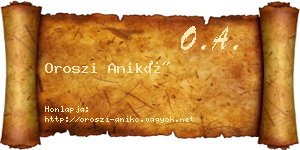 Oroszi Anikó névjegykártya